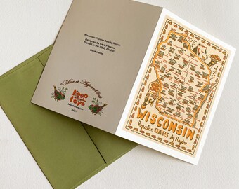 Wisconsin Cookie Bar Map Card: 5x7"
