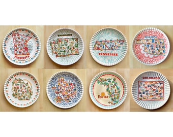 State Plates, Choice, 9" Melamine Plates, Choice of State(s)