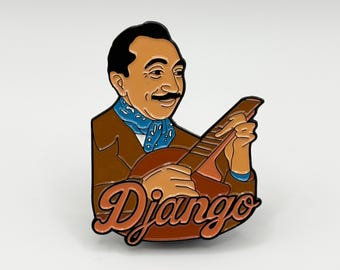Django Reinhardt Gypsy Jazz Guitar Lapel Pin – Hot Club de France Gift