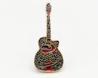 Selmer Maccaferri Guitar Enamel Pin – Art Nouveau Gypsy Jazz Gift