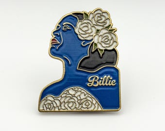 Billie Holiday Enamel Pin – Lady Day Jazz Vocalist Badge, Vintage Music Lapel Pin