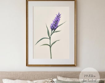 Lavender Wall Art | Botanical Print | Soft Floral Digital Download | Purple Bedroom Living Room Decor