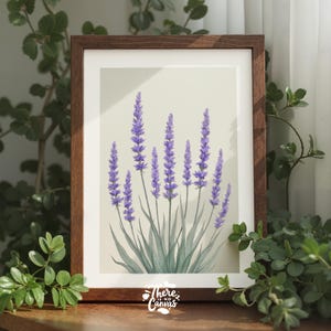 Lavender Bloom Botanical Print: Elegant Floral Wall Art (Digital Download, Multiple Sizes)