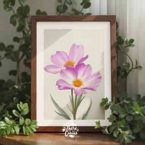 Lavender Coreopsis Flower Print: Botanical Wall Art (Digital Download