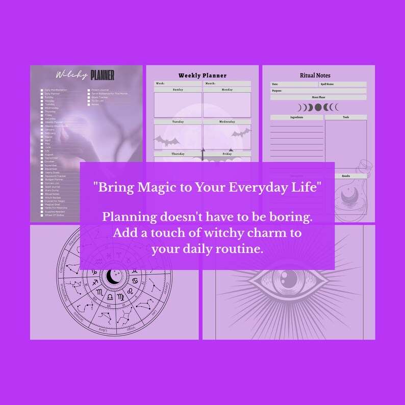 Witch Planner | Hyperlinked & Printable | Witch Printable | Monthly ...