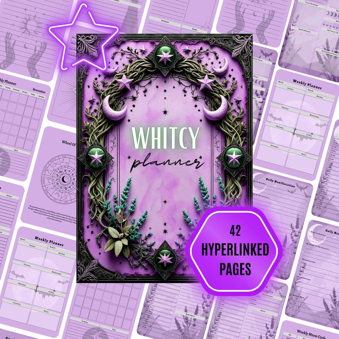 Witch Planner | Hyperlinked &amp; Printable | Witch Printable | Monthly ...