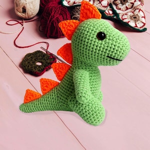 Dino Crochet Patterns ,Crochet Pattern Tutorial, Amigurumi Crochet Patterns, Cute Dino Plush Toy PDF, Low Sew Crochet Pattern, Dino pattern