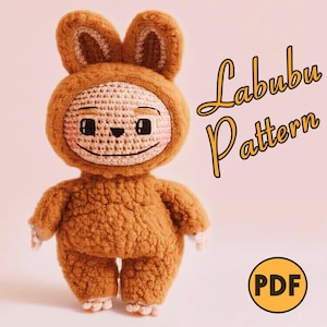 Smiling Bunny Crochet Pattern PDF,Labubu‑Inspired Creepy, Cute Monster Rabbit Amigurumi,Ugly sweetie Lafufu