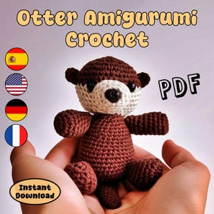 Otter Amigurumi Crochet Pattern PDF, Cute Plush Toy DIY Tutorial, Easy Animal Pattern for Beginners, Instant Download, Baby Shower Gift Idea