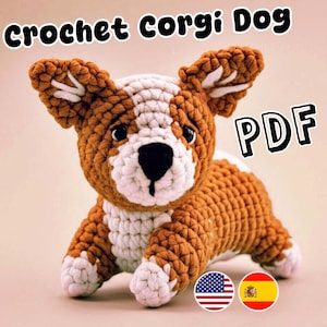 Crochet Corgi Dog pattern, Amigurumi Puppy, Amigurumi Dog pattern, Instant Download, ENGLISH Pattern in PDF File