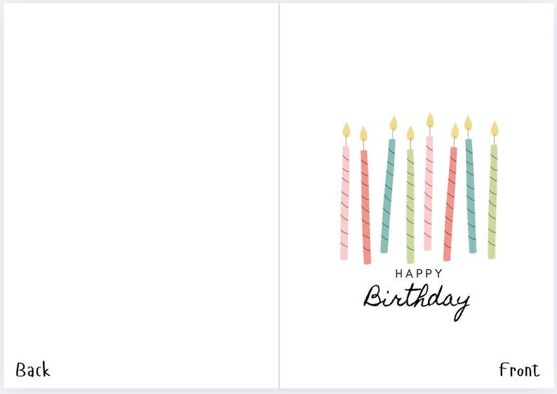 Printable Birthday Card Etsy
