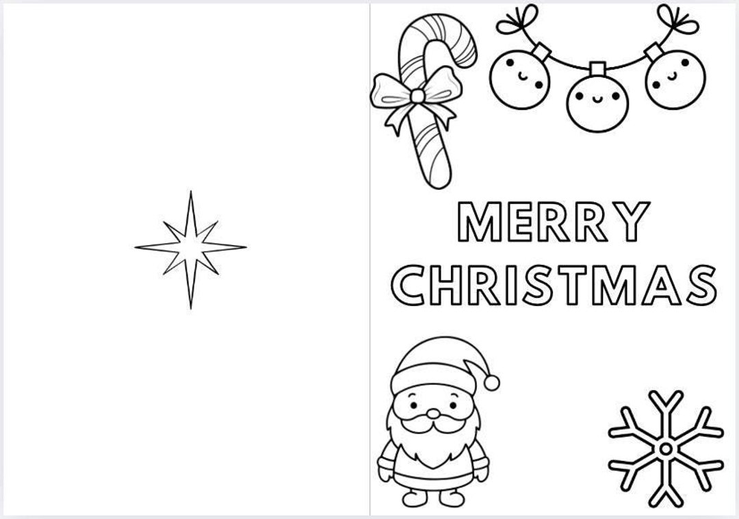 Printable Color Your Own Christmas Card - Etsy