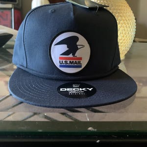 Vintage USPS Logo Flat Bill Golf Hat / SnapBack
