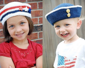 Sailor Hat Crochet Pattern *Instant Download* (Permission to sell all finished products)