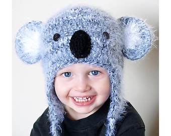 The Original Koala Earflap Hat Crochet Pattern *Instant Download* (Permission to sell all finished products)