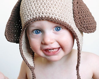 Doggy Earflap Crochet Hat Pattern *Instant Download*(Permission to sell all finished products)