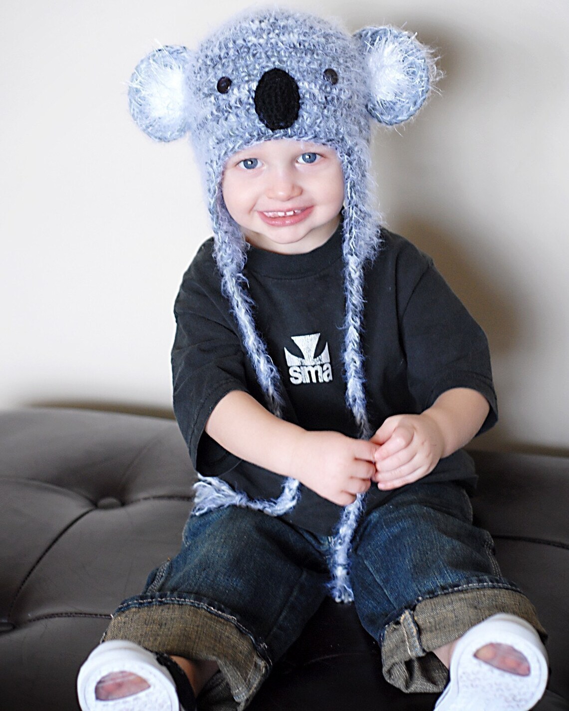 Koala Earflap Hat Crochet Pattern instant Download Etsy
