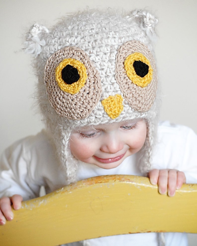 Owl Earflap Hat Crochet Pattern Instant DownloadPermission to sell all finished products image 5