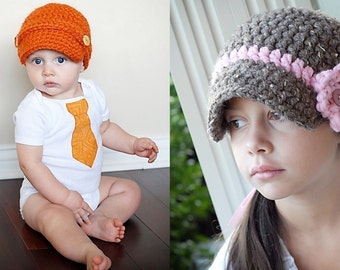 Newsie Hat Crochet Patterns *Instant Download* (Permission to sell all finished products)