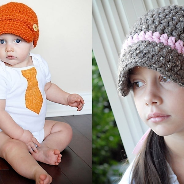 Newsie Hat Crochet Patterns *Instant Download* (Permission to sell all finished products)