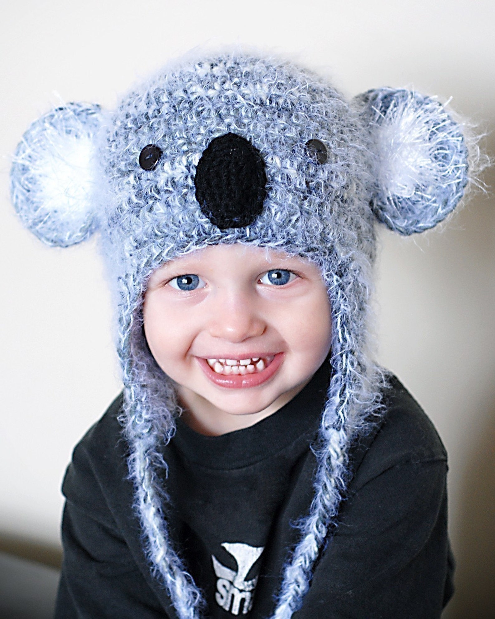Koala Earflap Hat Crochet Pattern instant Download Etsy