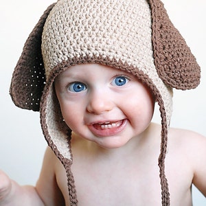 Doggy Earflap Crochet Hat Pattern *Instant Download*(Permission to sell all finished products)