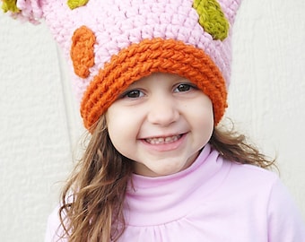 Polka Pom Hat Crochet Pattern *Instant Download* (Permission to sell all finished products)