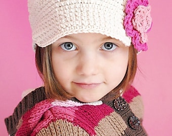 Anna Cap Crochet Hat Pattern *Instant Download*(Permission to sell all finished products)
