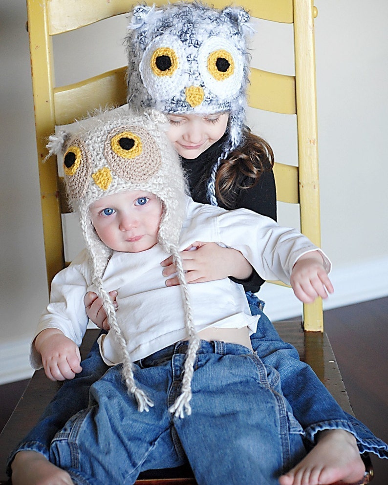 Owl Earflap Hat Crochet Pattern Instant DownloadPermission to sell all finished products image 3