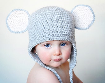 Mouse Earflap Hat Crochet Pattern *Instant Download*(Permission to sell all finished products)