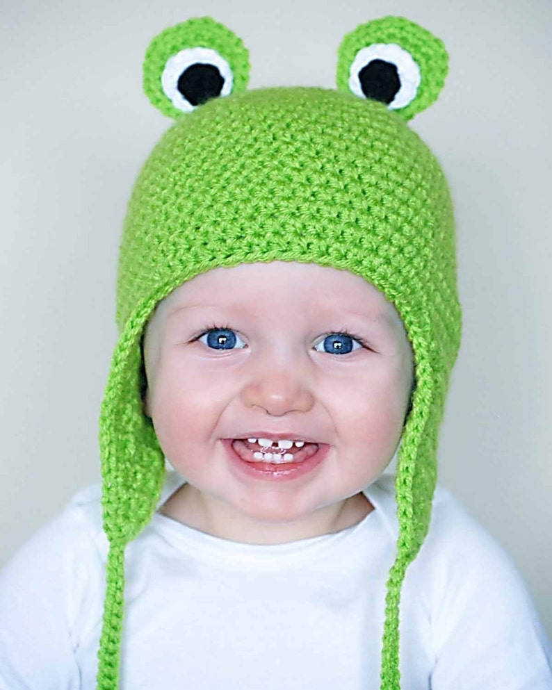 Froggy Earflap Hat Crochet Pattern instant Downloadpermission to Sell ...