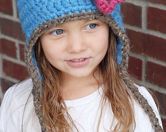 Chunky Earflap Hat Crochet Pattern *Instant Download* (Permission to sell all finished products)