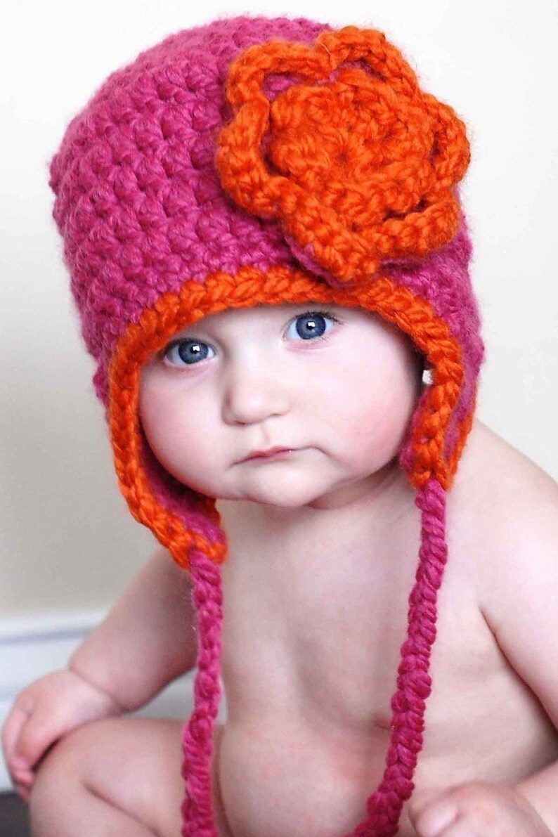 Chunky Earflap Hat Crochet Pattern instant Download permission to Sell ...