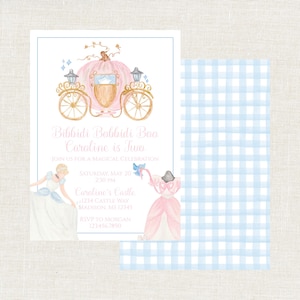Bibbidi Bobbidi Boo Watercolor Birthday Invitation, Cinderella, Classic Princess Birthday, Girls Birthday
