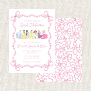 Princess Watercolor Birthday Invitation, Royal Celebration, Classic Princess, Disney, Magical Birthday, Digital, Printable