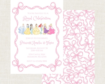 Princess Watercolor Birthday Invitation, Royal Celebration, Classic Princess, Disney, Magical Birthday, Digital, Printable