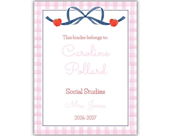 Printable Binder Cover, Folder Cover, Back to School, Binder Template, Editable, Digital