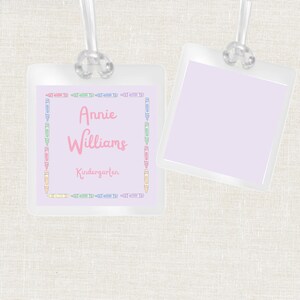 Girl Bag Tag, Kids Bag Tag, School Bag Tag, Travel Bag Tag
