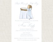 Watercolor Classic Baby Boy Shower Invitation, Grandmillenial, Thank Heaven for Little Boys, Blue Baby Girl Shower
