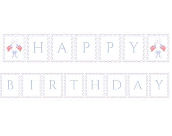 All American Birthday Banner Digital, All American Happy Birthday Banner, Birthday Banner, Patriotic Birthday Banner
