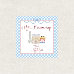 Madeline French Girl Birthday Party Tags, Madeline Watercolor Birthday, French Girl Birthday, Oui Oui Birthday, Madeline Favor Tags