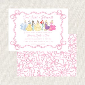 Watercolor Four Ever a Princess Birthday, Princess Birthday Invitation, Princess Party, Digital Princess Invitation, Four, Fourth Birthday