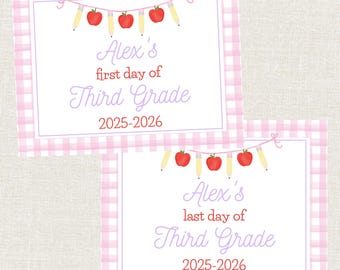 First Day of School Sign, Last Day of School Sign, Digital, Back to School