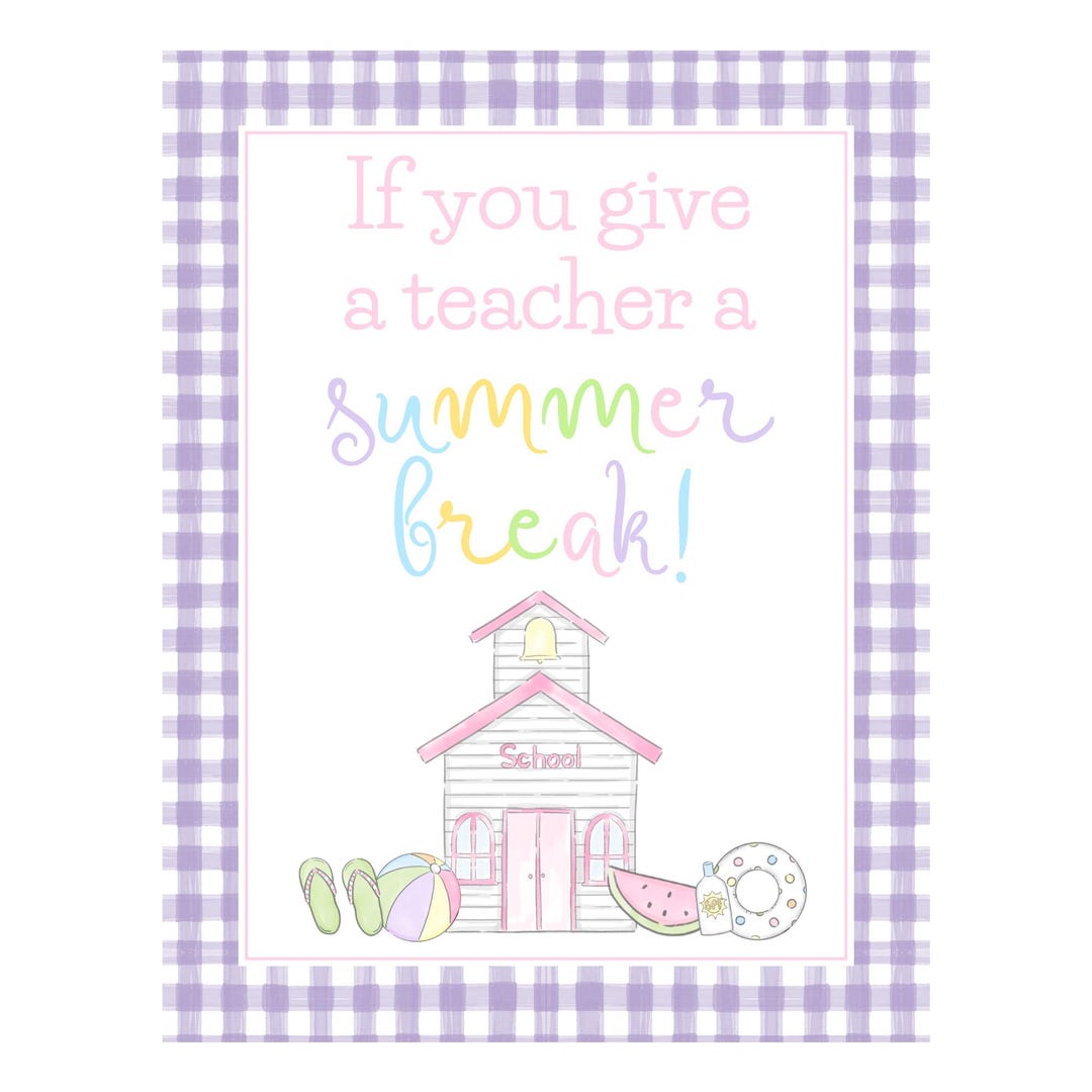 If You Give a Teacher Summer Break Gift Card Book, Teacher Appreciation ...