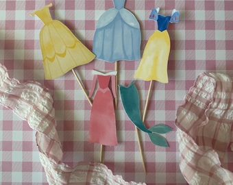 Adornos para cupcakes de princesas, fiesta de princesas