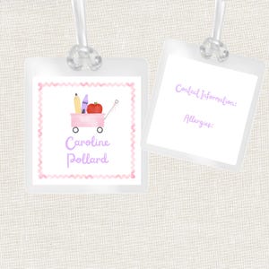 Girl Bag Tag, Kids Bag Tag, School Bag Tag, Travel Bag Tag