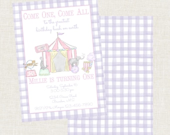 Circus Birthday Invitation, Carnival Birthday Party Invitation, Greatest Birthday on Earth, Watercolor Circus Birthday Party Invitation
