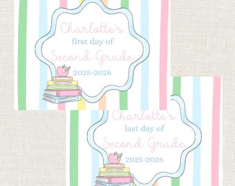 First Day of School Sign Printable, Last Day of School Sign, Back to School Sign, Digital