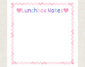 Lunchbox Notes Notepad, Back to School Notepad, Notes for Lunchbox, Lunhcbox Love Notes