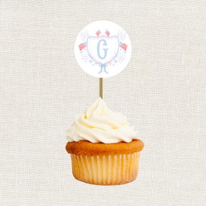 American Flag Cupcake Toppers, All American Birthday Cupcake Toppers, Patriotic Party Cupcake Toppers